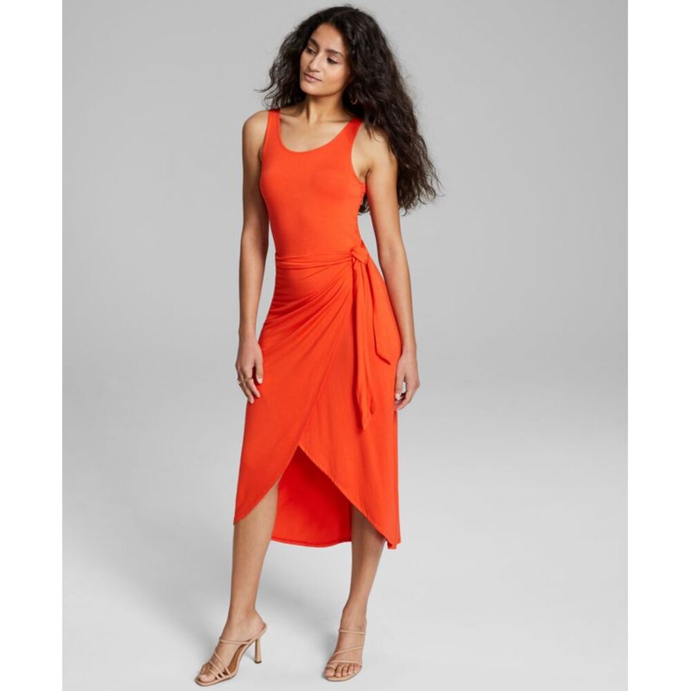 And Now This Women's Knit Side-Tie Tulip Midi Dress